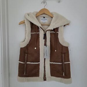 Cole Haan Waxed Suede Vest With Hood